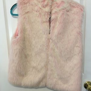 Pink faux fur vest